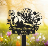 Personalized Dog Memorial Stake - Metal Stake - Labrador Retriever - Pet Grave Marker | GearViral