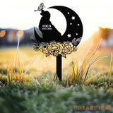Personalized Dog & The Moon Memorial Stake Golden Retriever Sign Sympathy Sign Pet Grave Marker Remembrance Stake Dog