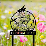 Personalized Dragonfly Garden Sign - Dragonfly Garden Stake - Custom Garden Sign - Metal Yard Art | GearViral