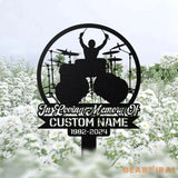 Personalized Drum Set Drummer Memorial Stake - Drummer Loss - Dad Loss - Gift Stake | GearViral