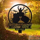 Personalized Drum Set Drummer Memorial Stake - Drummer Loss - Dad Loss - Gift Stake | GearViral