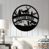 Personalized Duck Hunting Scene Metal Wall Art with LED Light Deer Hunter Sign Nature-Themed Mancave Decor Gift for