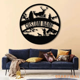Personalized Duck Hunting Scene Metal Wall Art with LED Light Deer Hunter Sign Nature-Themed Mancave Decor Gift for