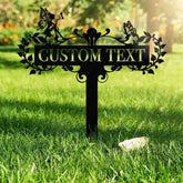 Personalized Fairy Metal Garden Sign,Custom Garden Sign,Fairy Garden Stake,Outdoor Garden Yard Decor,Metal Fairy Garden