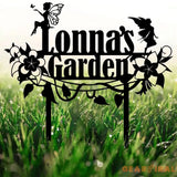 Personalized Fairy Metal Garden Sign Custom Garden Sign Fairy Garden Stake Porch Decor Metal Fairy Garden Art Gardener