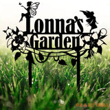 Personalized Fairy Metal Garden Sign Custom Garden Sign Fairy Garden Stake Porch Decor Metal Fairy Garden Art Gardener