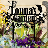 Personalized Fairy Metal Garden Sign Custom Garden Sign Fairy Garden Stake Porch Decor Metal Fairy Garden Art Gardener