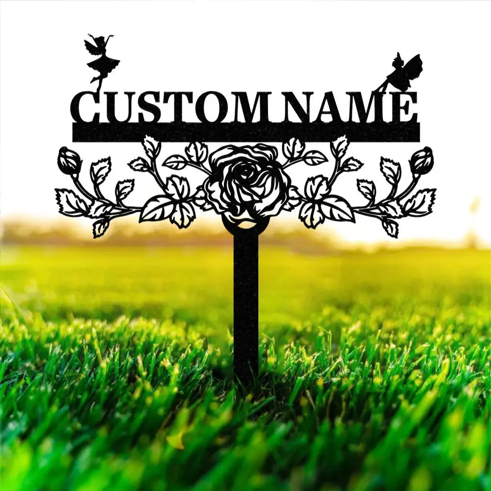 Personalized Fairy Metal Garden Sign Custom Garden Sign Fairy Garden Stake Porch Decor Metal Fairy Garden Art Gardener