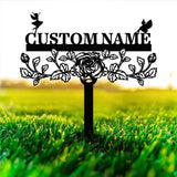 Personalized Fairy Metal Garden Sign Custom Garden Sign Fairy Garden Stake Porch Decor Metal Fairy Garden Art Gardener