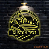 Personalized Family Name Farm Metal Sign - Wall ArtDecor - Personalize Farm Home Sign - Metal Farm Family Name - Garden