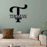 Personalized Family Name Metal Art Name Sign Closing Gift Metal Monogram Housewarming Wedding Monogram Anniversary