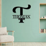 Personalized Family Name Metal Art Name Sign Closing Gift Metal Monogram Housewarming Wedding Monogram Anniversary