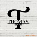 Personalized Family Name Metal Art Name Sign Closing Gift Metal Monogram Housewarming Wedding Monogram Anniversary