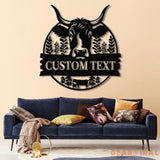 Personalized Family Name Metal Cow Farm Sign with Led Lights Custom Farmer Sign Farmhouse Decor Farm Animals Sign Cow