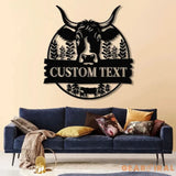 Personalized Family Name Metal Cow Farm Sign with Led Lights Custom Farmer Sign Farmhouse Decor Farm Animals Sign Cow