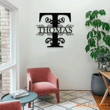 Personalized Family Name Metal Sign - Custom Monogram Last Name Wall Hanging - Initial Monogram Metal Decor - Monogram