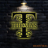 Personalized Family Name Metal Sign - Custom Monogram Last Name Wall Hanging - Initial Monogram Metal Decor - Monogram