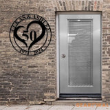 Personalized Family Name Metal Sign Last Name Sign Initial Metal Monogram Door Hanger Wedding Monogram Anniversary