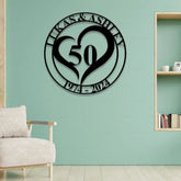 Personalized Family Name Metal Sign Last Name Sign Initial Metal Monogram Door Hanger Wedding Monogram Anniversary