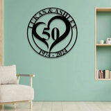Personalized Family Name Metal Sign Last Name Sign Initial Metal Monogram Door Hanger Wedding Monogram Anniversary