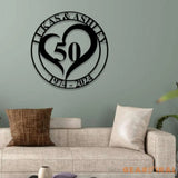 Personalized Family Name Metal Sign Last Name Sign Initial Metal Monogram Door Hanger Wedding Monogram Anniversary