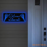 Personalized Family Name Skeleton Halloween Metal Wall Art Led Light Custom Halloween Sign Halloween Party Decor Custom