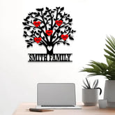 Personalized Family Tree Metal Sign Custom Family Name Metal Wall Art Living Room Decorations Family Name Sign