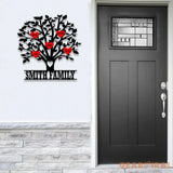 Personalized Family Tree Metal Sign Custom Family Name Metal Wall Art Living Room Decorations Family Name Sign