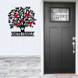 Personalized Family Tree Metal Sign Custom Family Name Metal Wall Art Living Room Decorations Family Name Sign