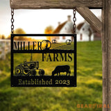 Personalized Farm Sign Custom Metal Farm Decor Tractor Metal Sign Rustic Farmhouse Outdoor Sign Custom Name Metal Sign