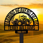 Personalized Farmer Tractor Stake - Farmer Gifts - Farm Garden Metal Yard Art - Farm Garden Decoration | GearViral