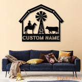 Personalized Farmhouse Metal Sign with Led Lights Custom Metal Farm Wall Art Farm Name sign Metal Barn Sign Farmer Gift