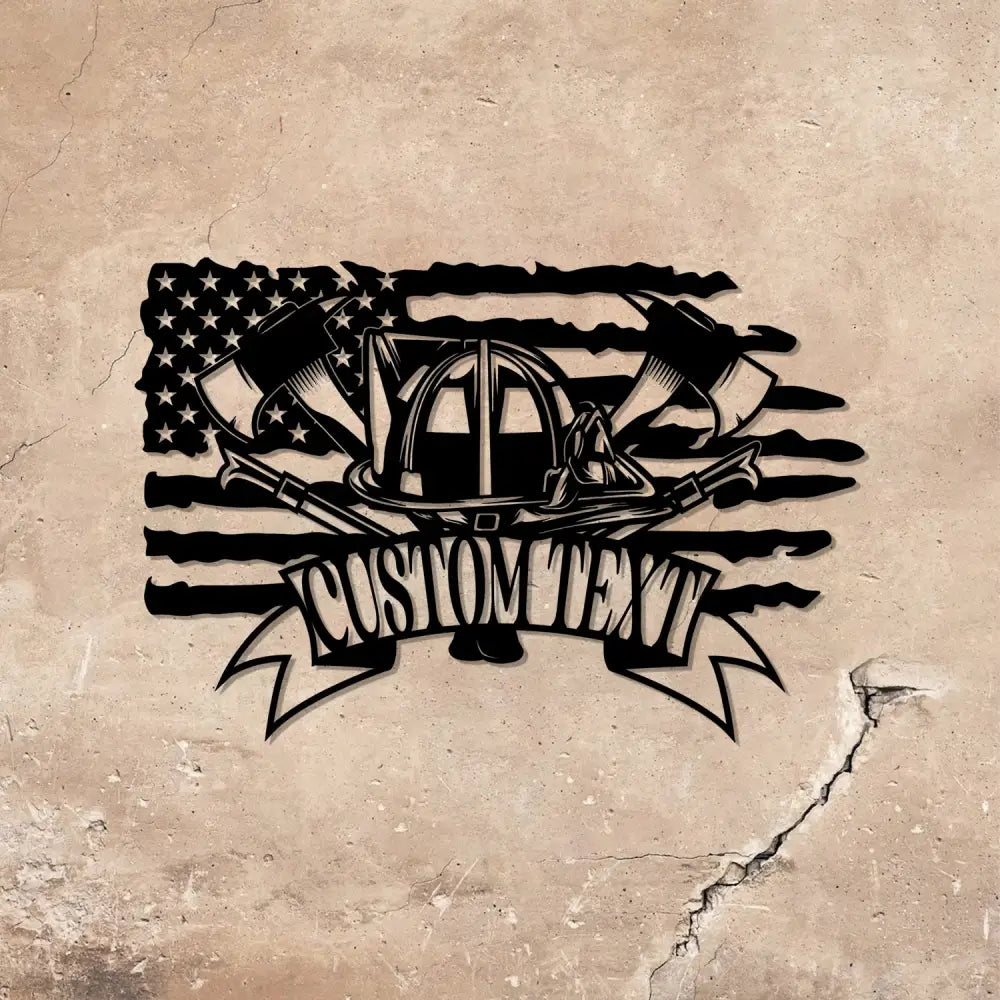 Personalized Fire Fighter Tools Metal Sign LED Lights Fire Department Name Number Laser Cut Metal Decor - Gearviral