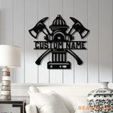 Personalized Fire Hydrant Metal Wall Art LED Light Custom Fireman Name Sign FD Home Decor Firefighter Gift Wall Decor