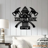 Personalized Fire Hydrant Metal Wall Art LED Light Custom Fireman Name Sign FD Home Decor Firefighter Gift Wall Decor