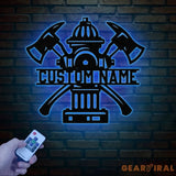 Personalized Fire Hydrant Metal Wall Art LED Light Custom Fireman Name Sign FD Home Decor Firefighter Gift Wall Decor