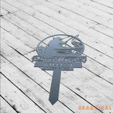 Personalized Fisherman Memorial Stake Metal - Fisher Memorial Gift - Custom Fishing Memorial - Dad Loss Sympathy Sign