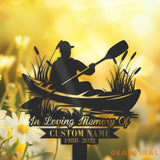 Personalized Fisherman Memorial Stake Metal - Fisher Gift - Custom Fishing Memorial - Fisher Memorial Gift | GearViral