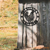 Personalized Floral Chicken Coop Sign with Led Light Hen House Coop Sign Farm Metal Sign Metal Chicken Coop Sign Custom