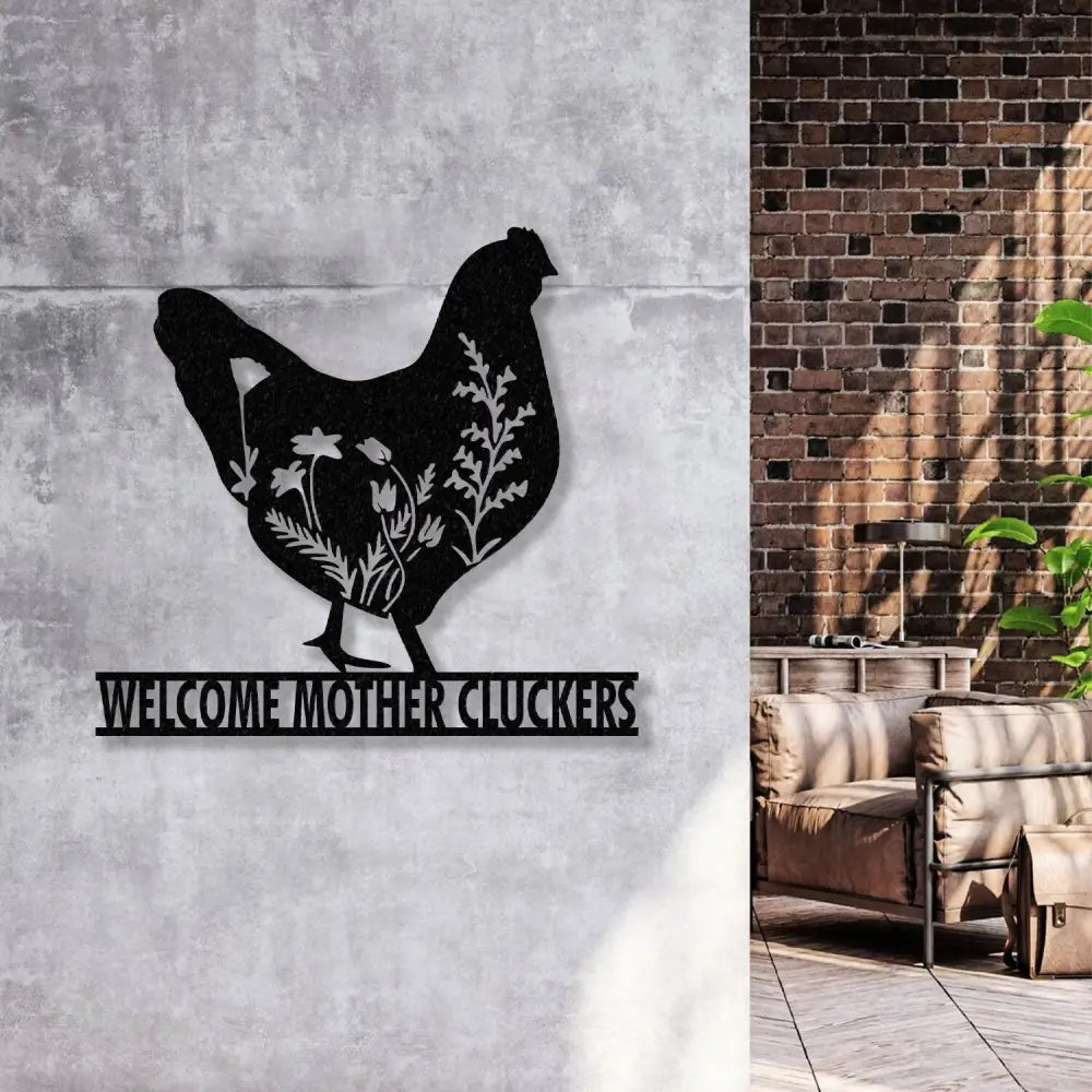 Personalized Floral Chicken Farm Metal Sign with LED Lights Outdoor Decor Farmer Gift Home Decor Custom Metal Sign