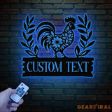 Personalized Floral Chicken Farm Sign With Led Lights Hen House Decor Outdoor Decor Farmer Gift Chicken Lover Gift Hen
