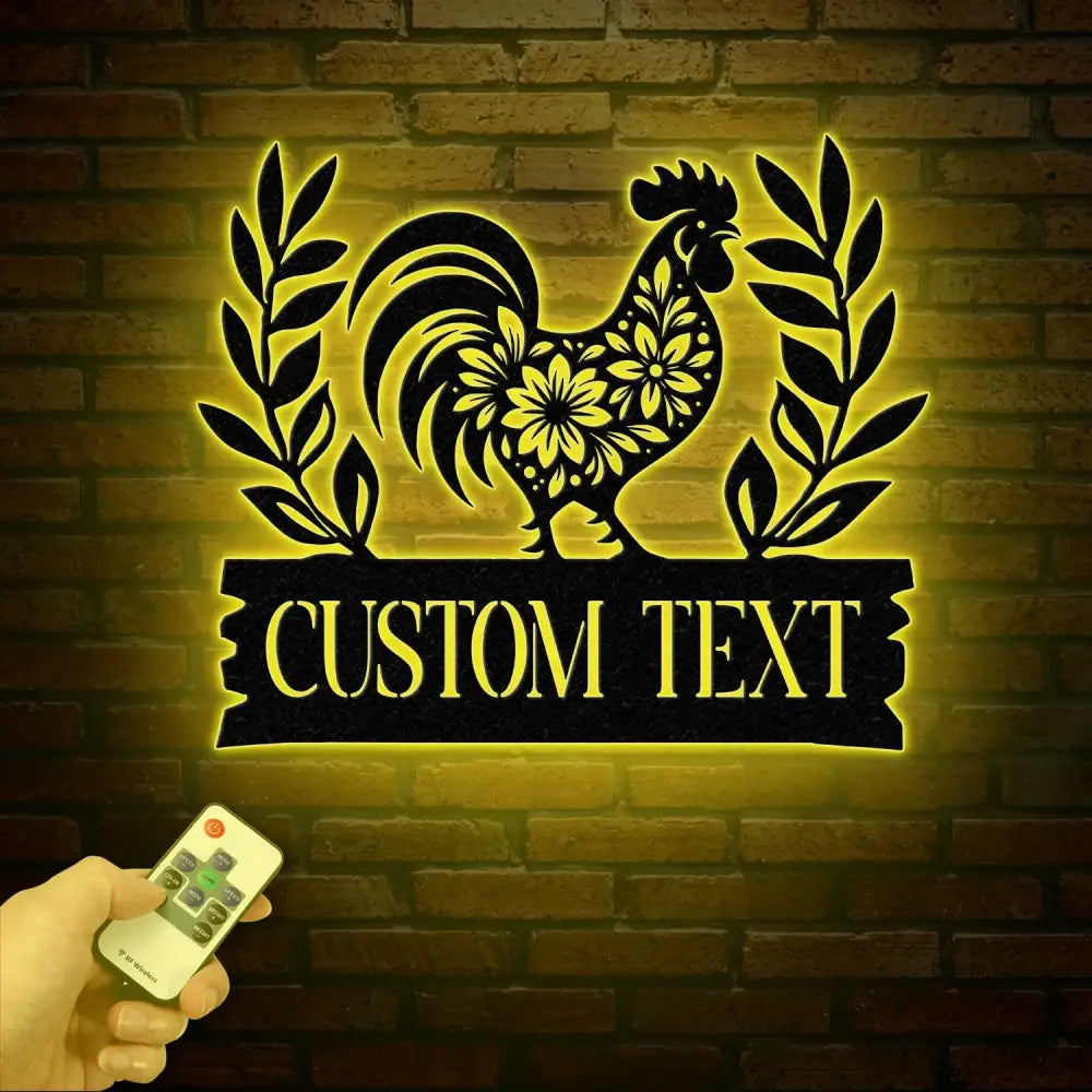 Personalized Floral Chicken Farm Sign With Led Lights Hen House Decor Outdoor Decor Farmer Gift Chicken Lover Gift Hen