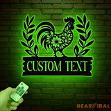 Personalized Floral Chicken Farm Sign With Led Lights Hen House Decor Outdoor Decor Farmer Gift Chicken Lover Gift Hen