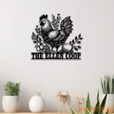 Personalized Floral Chicken Farm Sign With Lights Hen House Decor Outdoor Decor Farmer Gift Chicken Lover Gift Hen Coop
