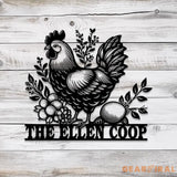 Personalized Floral Chicken Farm Sign With Lights Hen House Decor Outdoor Decor Farmer Gift Chicken Lover Gift Hen Coop