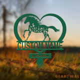 Personalized Floral Horse Heart Memorial Stake - Pet Grave Marker Sign Horse Loss Gift Sympathy Remembrance Sign for