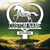 Personalized Floral Horse Heart Memorial Stake - Pet Grave Marker Sign Horse Loss Gift Sympathy Remembrance Sign for