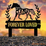 Personalized Floral Horse Heart Memorial Stake - Pet Grave Marker Sign Horse Loss Gift Sympathy Remembrance Sign for