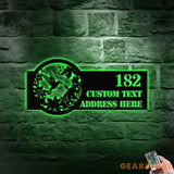 Personalized Floral hummingbird LED Metal Sign- Address Sign House Number Hanging Address - Family Name Sign - Wall Art