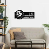 Personalized Floral hummingbird LED Metal Sign- Address Sign House Number Hanging Address - Family Name Sign - Wall Art